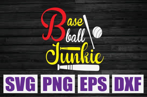 Baseball Junkie SVG: Graphics for T-Shirt Designs