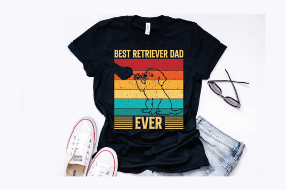 Best Golden Retriever Dad Ever Graphics & T-Shirt Designs
