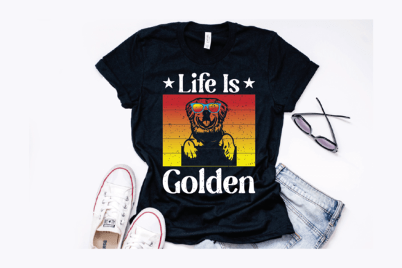 Retro Golden Retriever Graphics for T-Shirt Designs