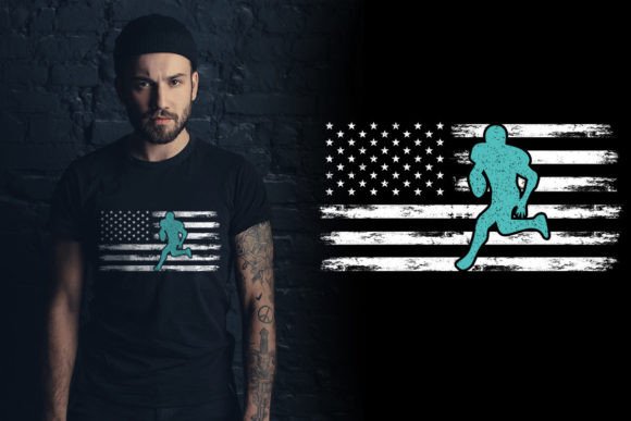 USA Flag Football Player SVG: Graphics for Bold T-Shirt Designs